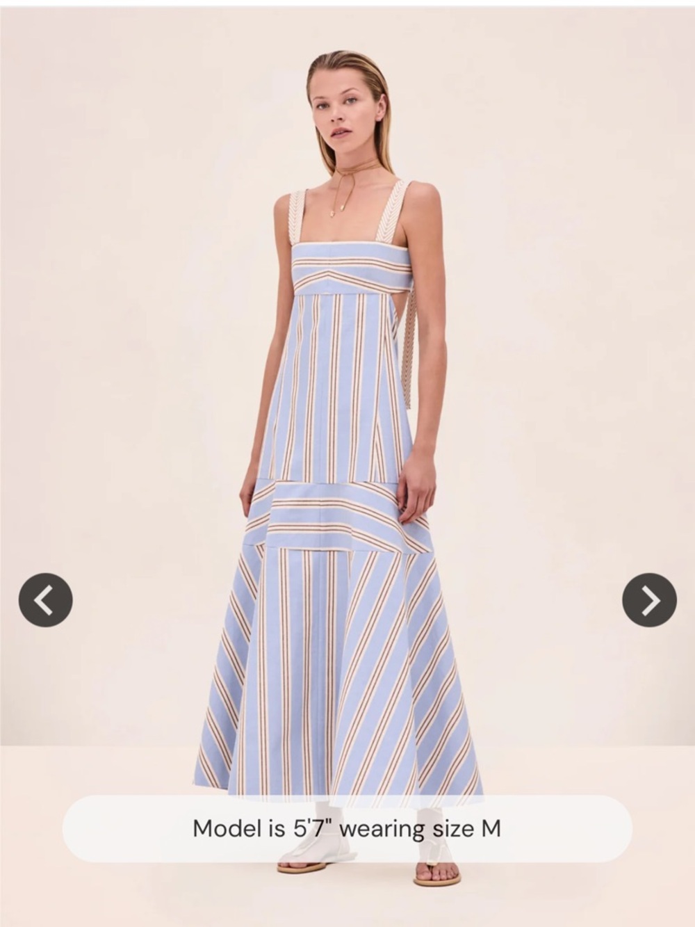 Blue and White Striped Tie-Back Sundress - Picture 3 of 7